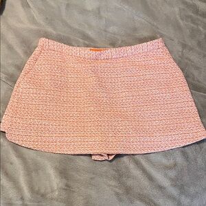 Reiss Orange and White Textured Skirt NWT